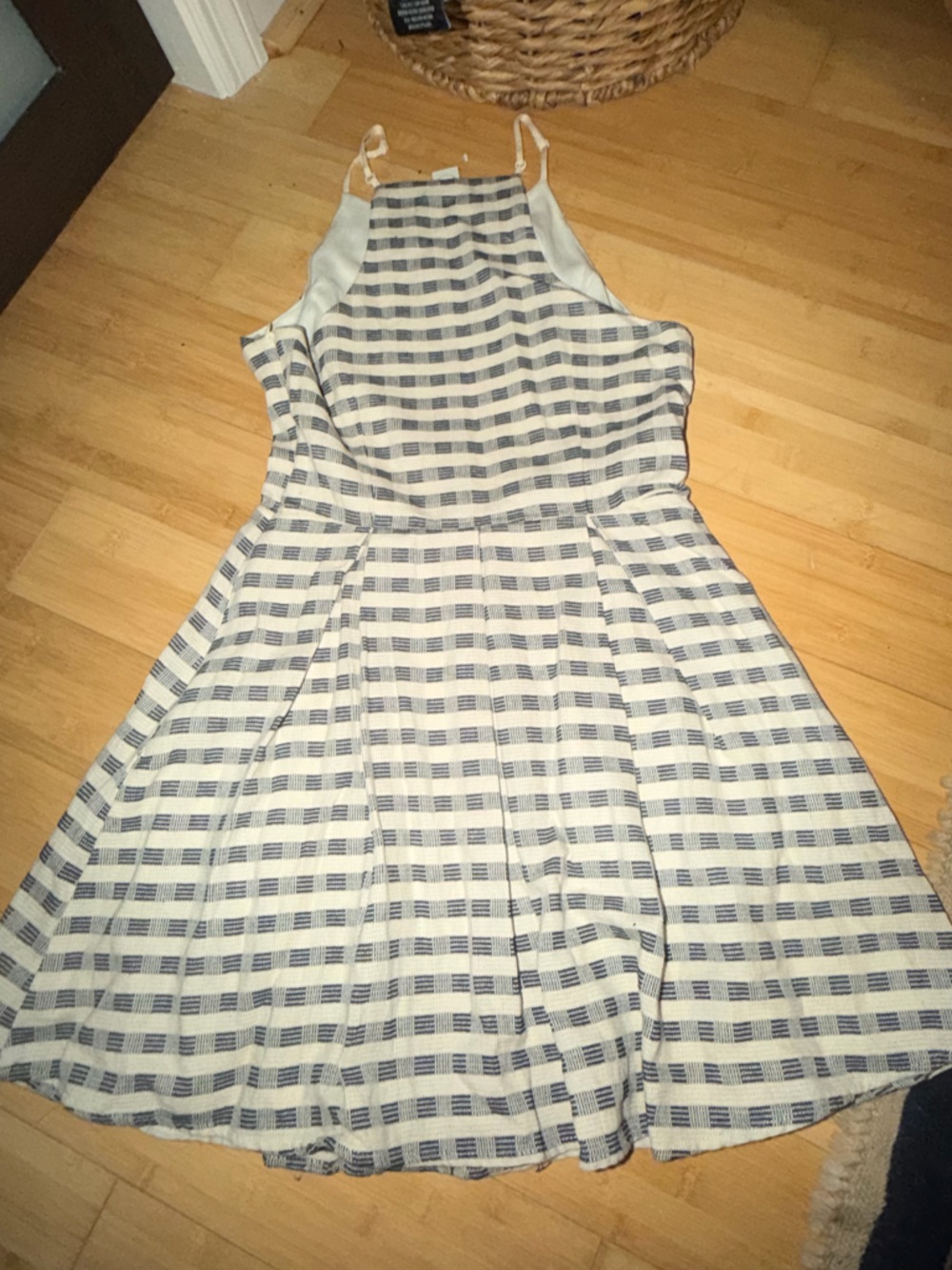 Paper Crane Navy and Cream Striped Knit Shell